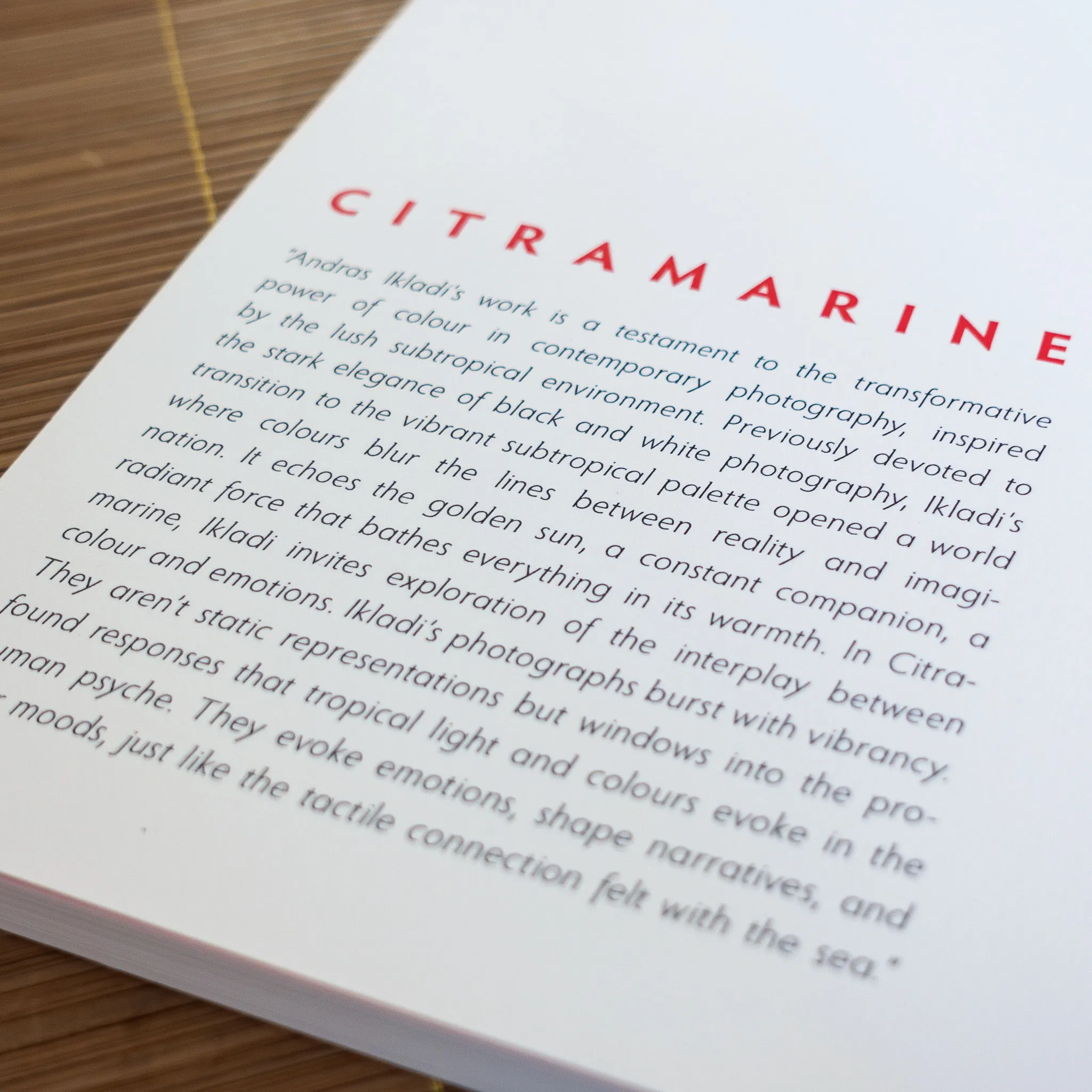 Citramarine by Andras Ikladi — book photography