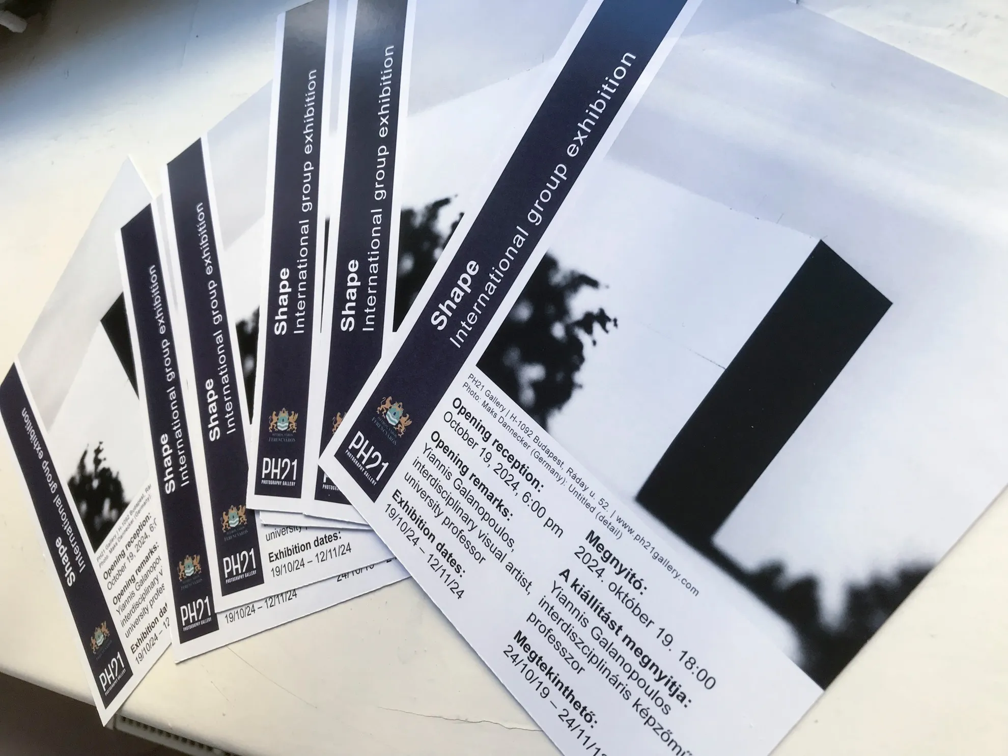 Shape group exhibition flier, PH21 Gallery Budapest, 2024