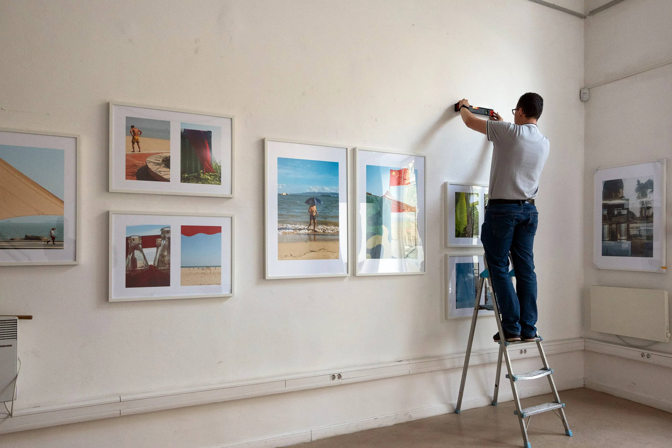 Citramarine — hang in progress, RANDOM Gallery Budapest, April 2024