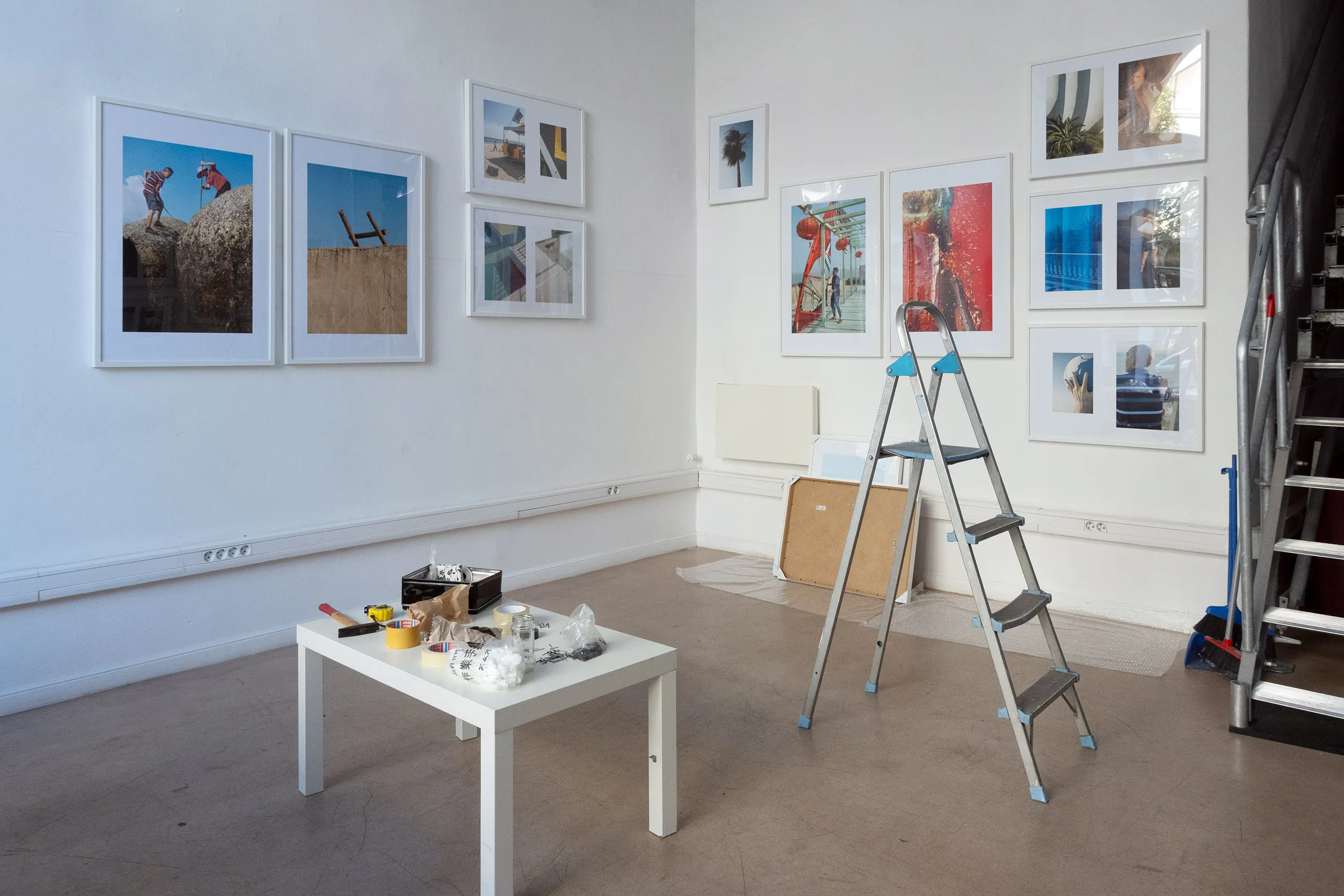 Citramarine — hang in progress, RANDOM Gallery Budapest, April 2024