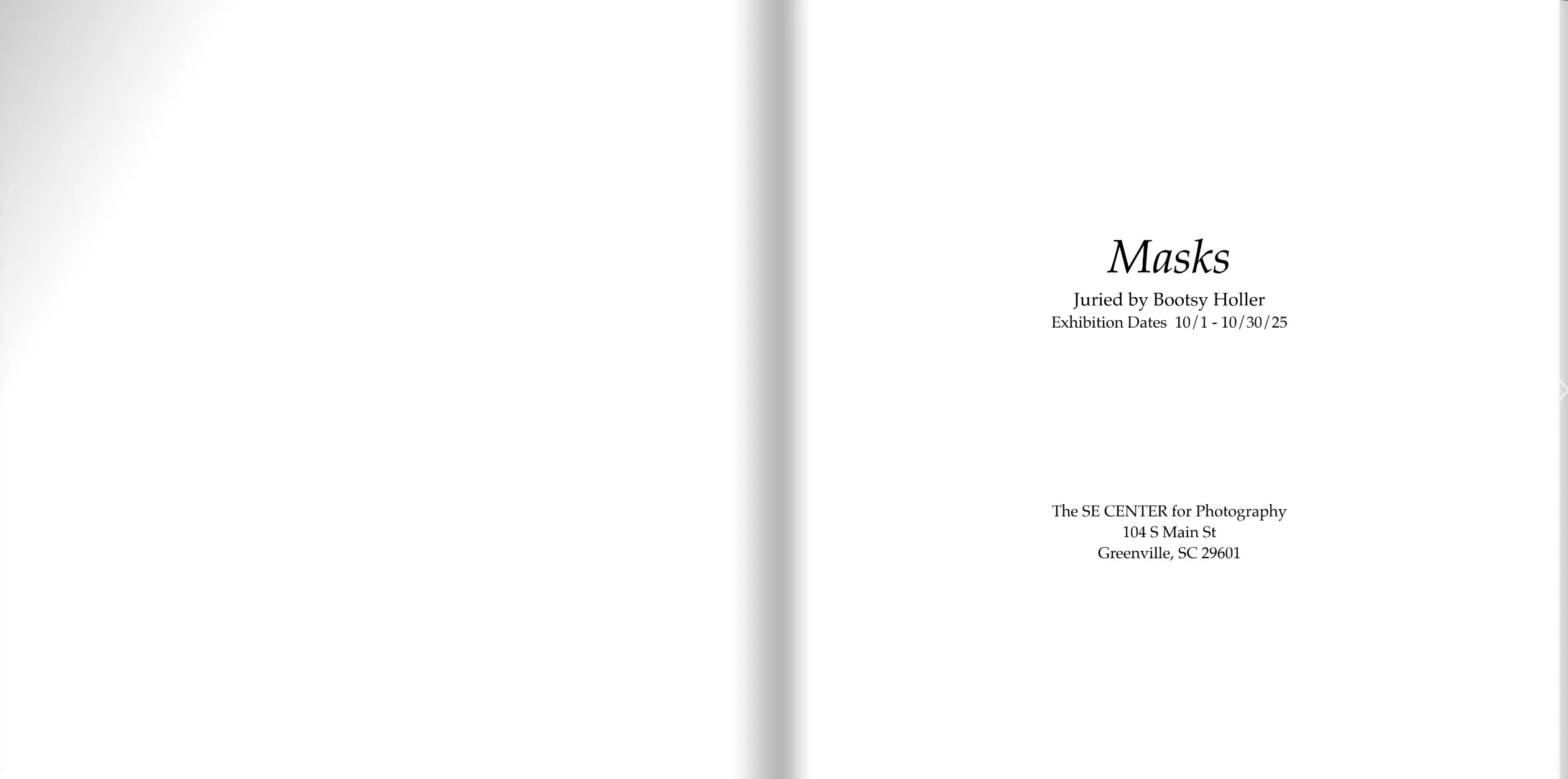 Masks catalogue — page spread 3