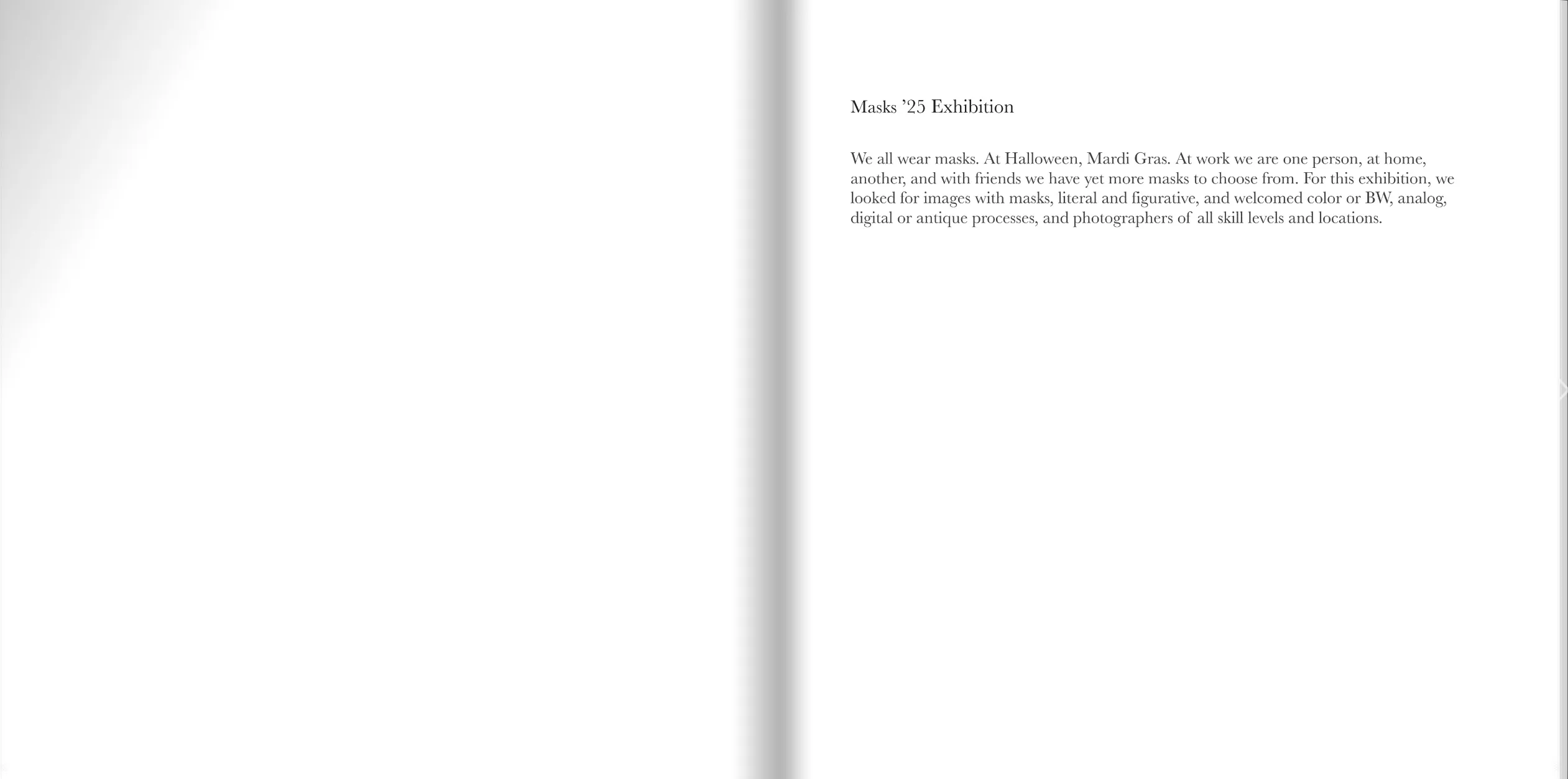 Masks catalogue — page spread 5
