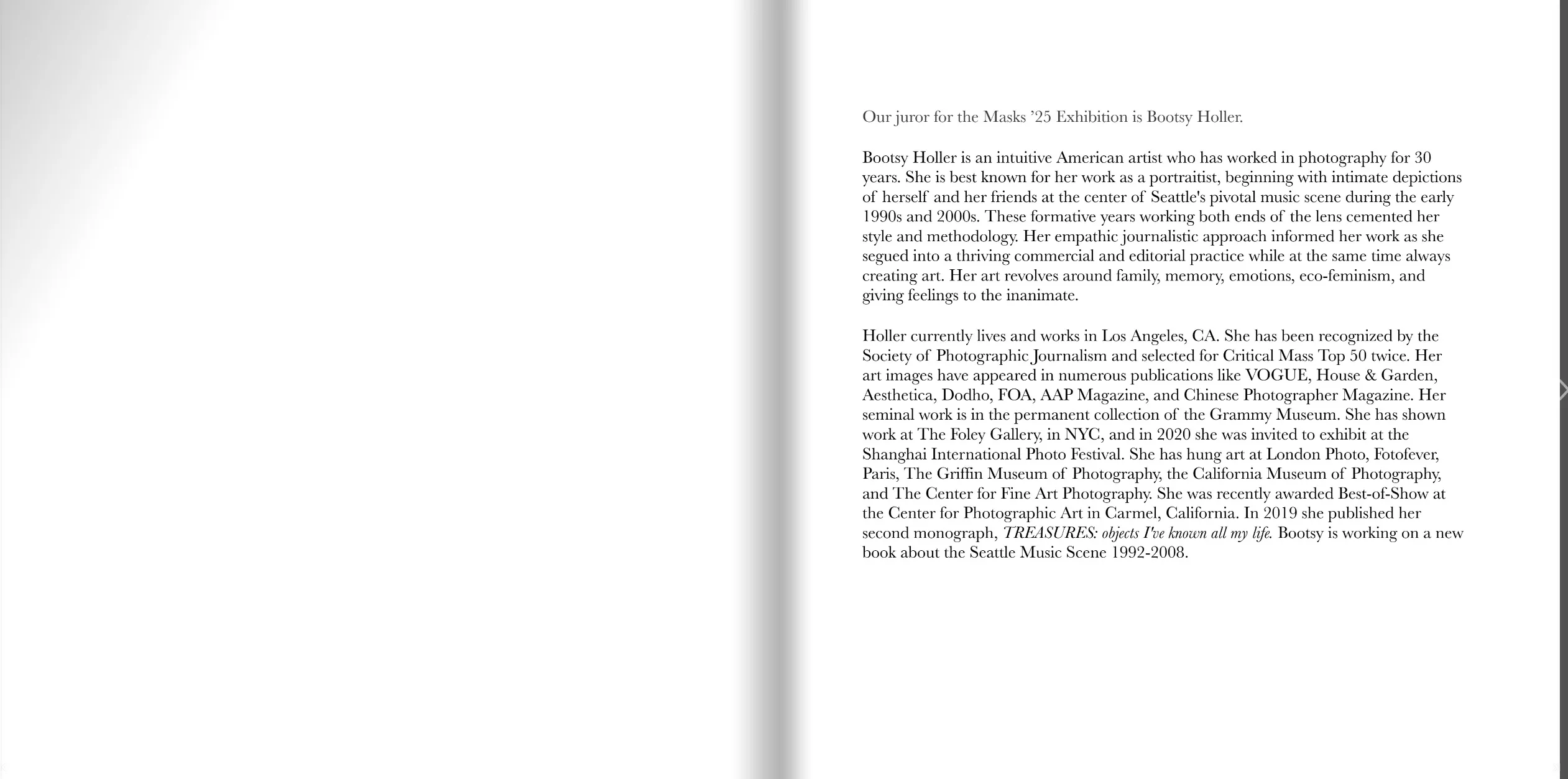 Masks catalogue — page spread 28