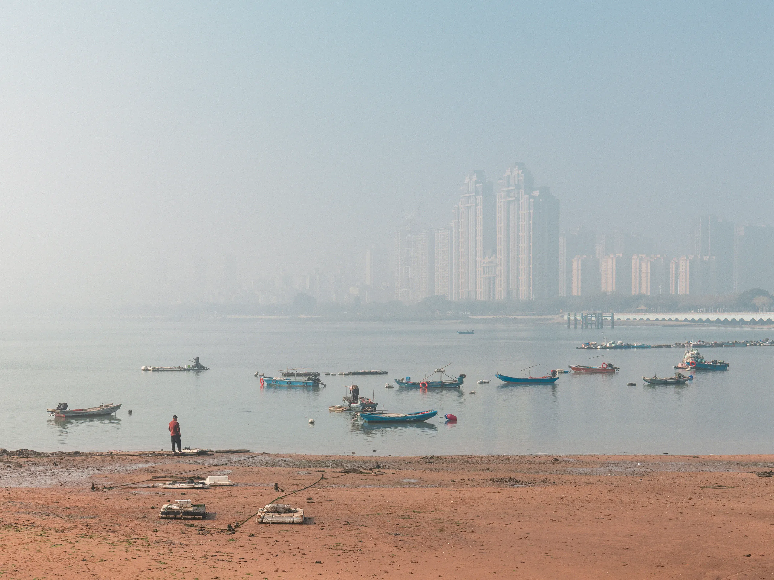 The Strip: On Temporary Grounds — tidal flats in Xiamen, photograph by Andras Ikladi