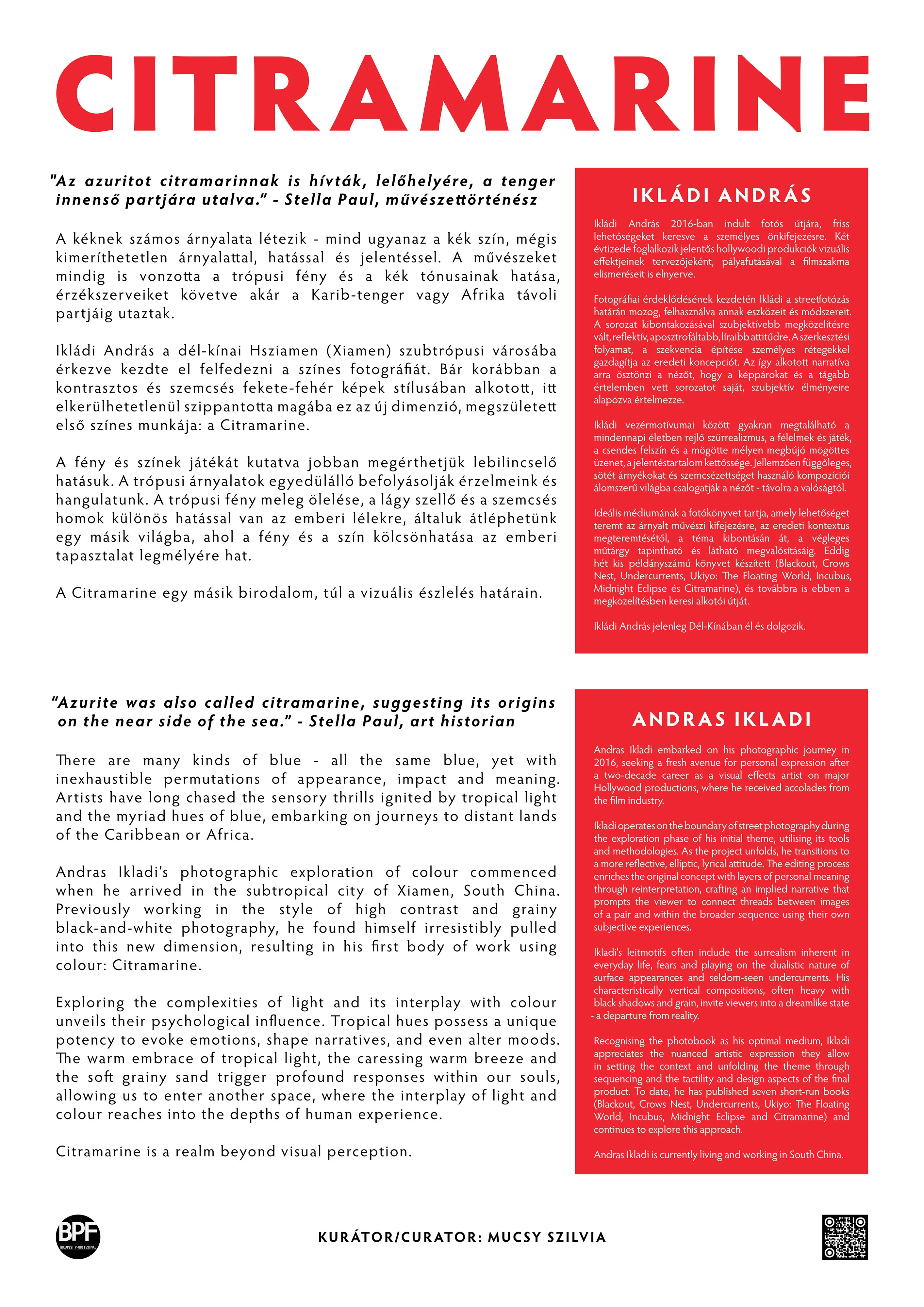 Citramarine wall text, RANDOM Gallery Budapest, 2024